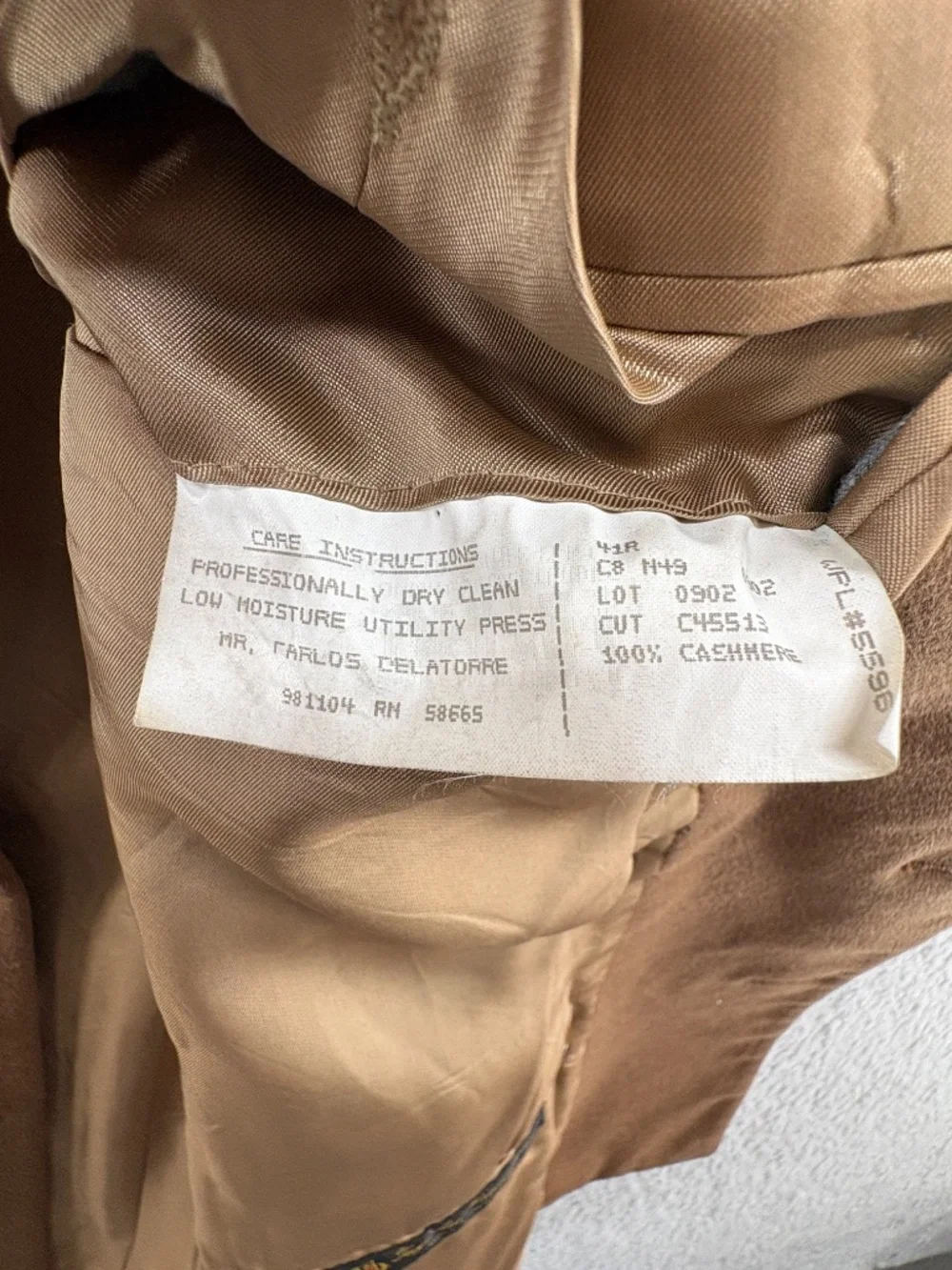 Vintage John W Nordstrom Loro Piana Cashmere Double Breasted Blazer 41R